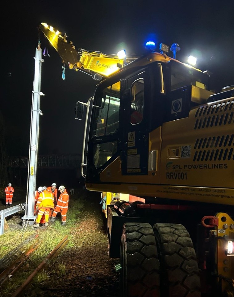 OLE installation for Wigan to Bolton electrification