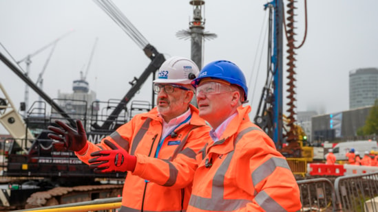 HS2 lays the foundations for Birmingham’s new rail hub - Curzon Street Station: Huw Edwards and Richard Parker (West Midlands Mayor) cropped