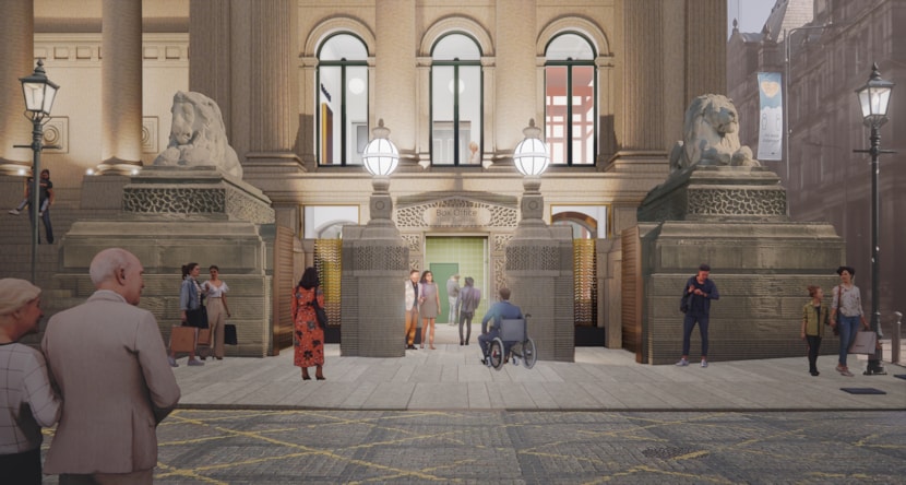 New images give a glimpse into the future of Leeds Town Hall: PP Leeds Town Hall External Entrance A - Gates Open