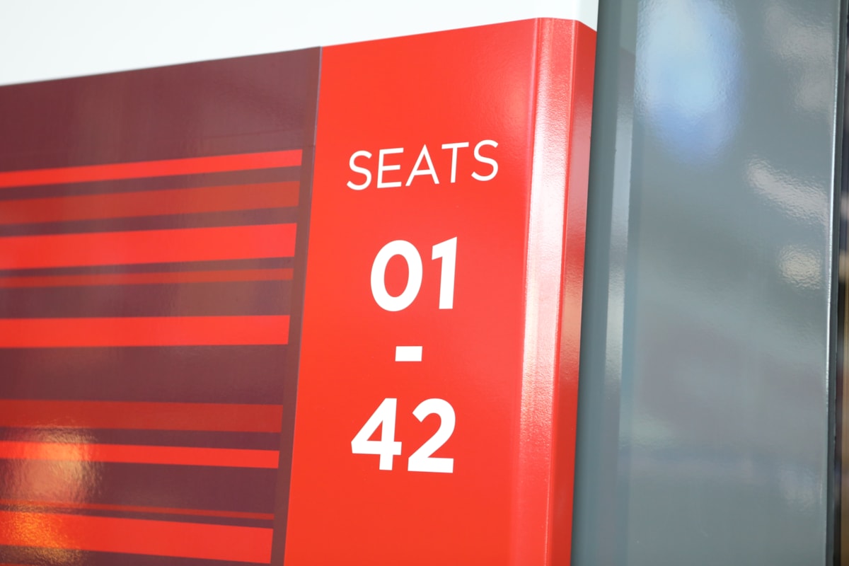 Side of LNER Azuma Train Carriage with seat numbers