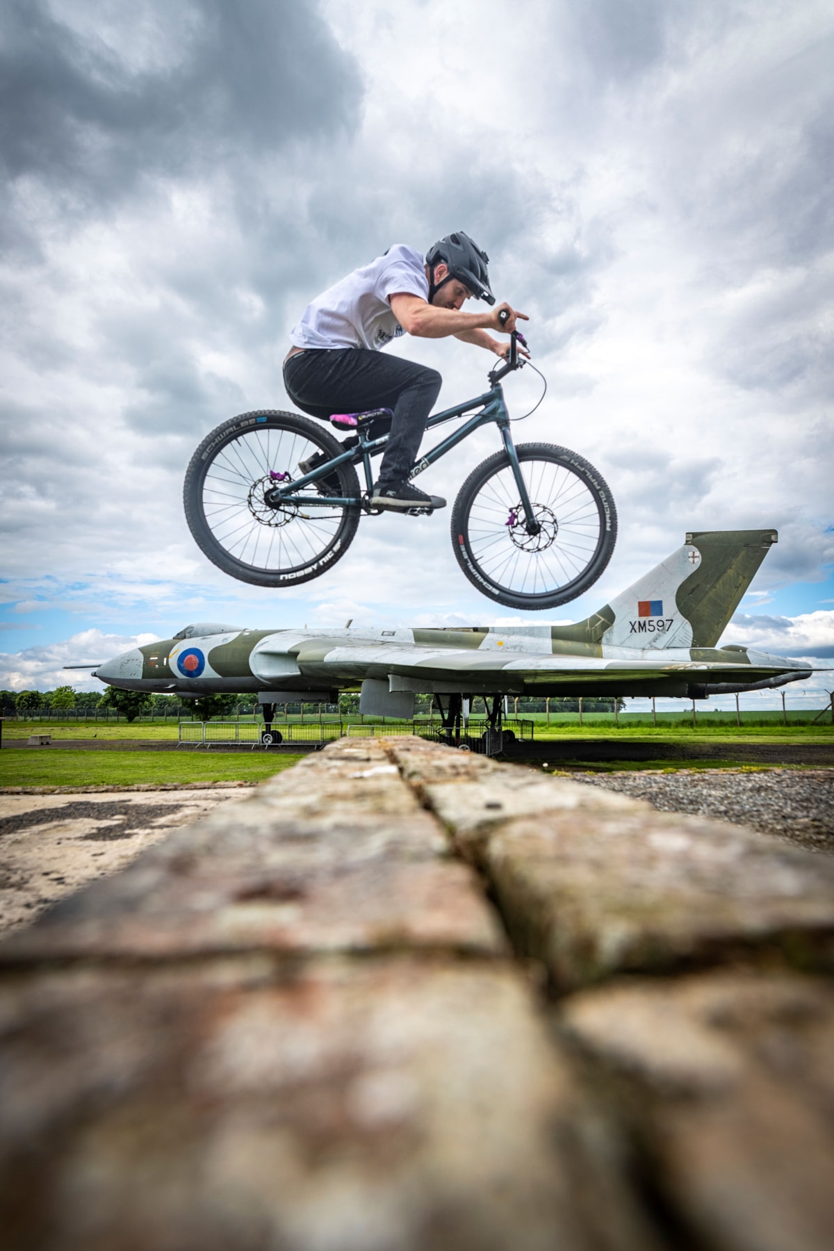 Cycling stunt team The Clan practice ahead of 360 Fest at the National Museum of Flight. Photo (c) Andy Catlin.Photo (c) Andy Catlin (5)