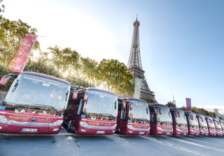 Buses operated by Lacroix & Savac, which has partnered with the UK's Go-Ahead Group, in the Ile de France region of France.