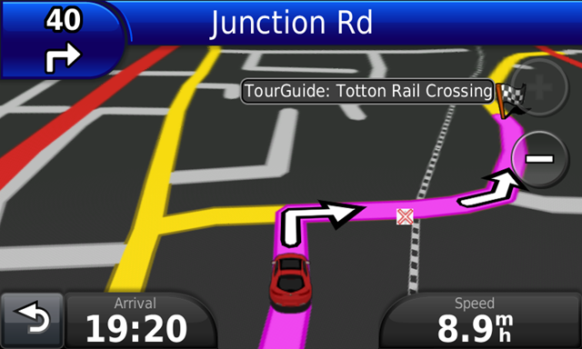 SAT NAV TECHNOLOGY TO HELP DRIVE DOWN LEVEL CROSSING INCIDENTS ON DISPLAY AT ROSSINGTON: Sat Nav screengrab 1