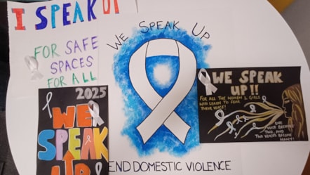 We Speak Up posters for White Ribbon Day
