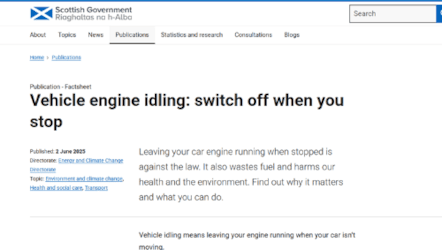 gov.scot - Vehicle engine idling: switch off when you stop
