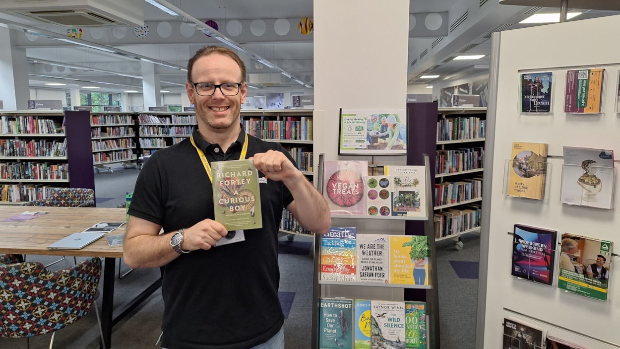 Green Libraries Week: Staff member Neil Battison with some of the books on display at The Compton Centre as part of Green Libraries Week.
Titles offering everything from top gardening tips, environmentally friendly recipes and information about the climate emergency will be among the Green Reads on show at libraries and community hubs across the city.