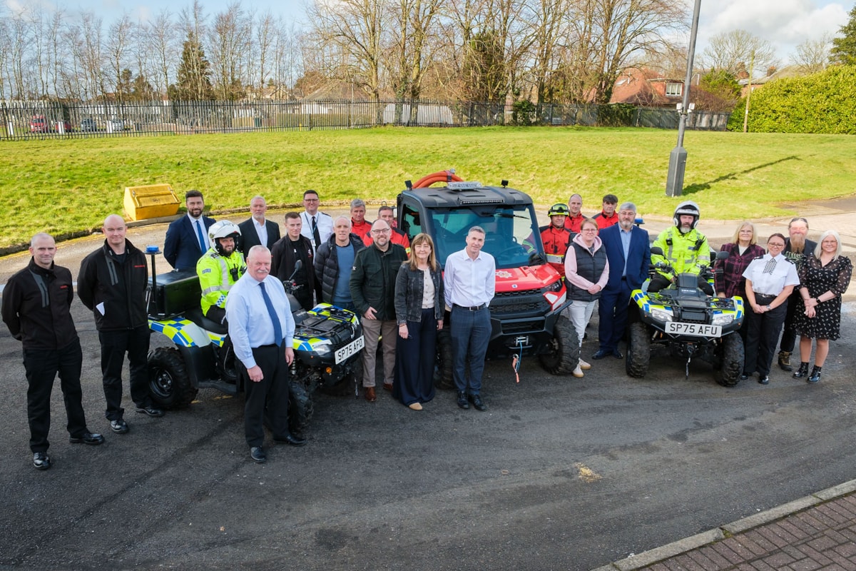 members of committee joined by emergency services reps as they are shown new emergency response vehicles