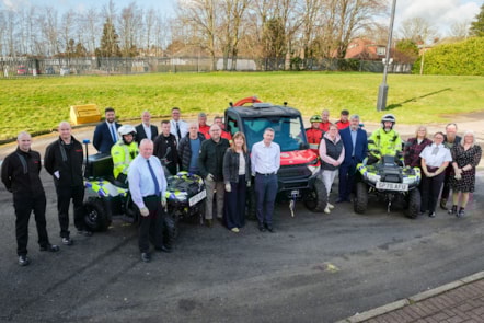 members of committee joined by emergency services reps as they are shown new emergency response vehicles