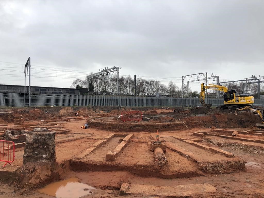 Curzon Street Roundhouse April 2020: Credit: McAuliffe/ Jeremy de Souza

HS2 Ltd has unearthed what is thought to be the world's oldest railway roundhouse at the construction site of its Birmingham Curzon Street station

(Curzon Street, Curzon, Birmingham, Phase One, railway, archaeology, remains, history, historic, turntable, roundhouse, locomotive, old station)

Internal Asset No. 15291