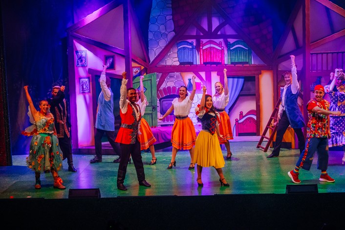 Carriageworks panto: The cast of Snow White at The Carriageworks, including husband and wife Jez (far right) and Gemma (far left) Edwards