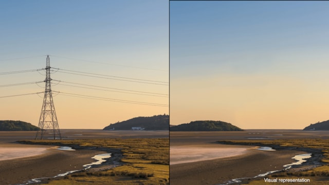 Picture-perfect peaks: Network Rail plays key role in landmark project to remove pylons from views across Eryri National Park: Eryri photoshop demonstrating pylon removal visual by 2029-2 cropped