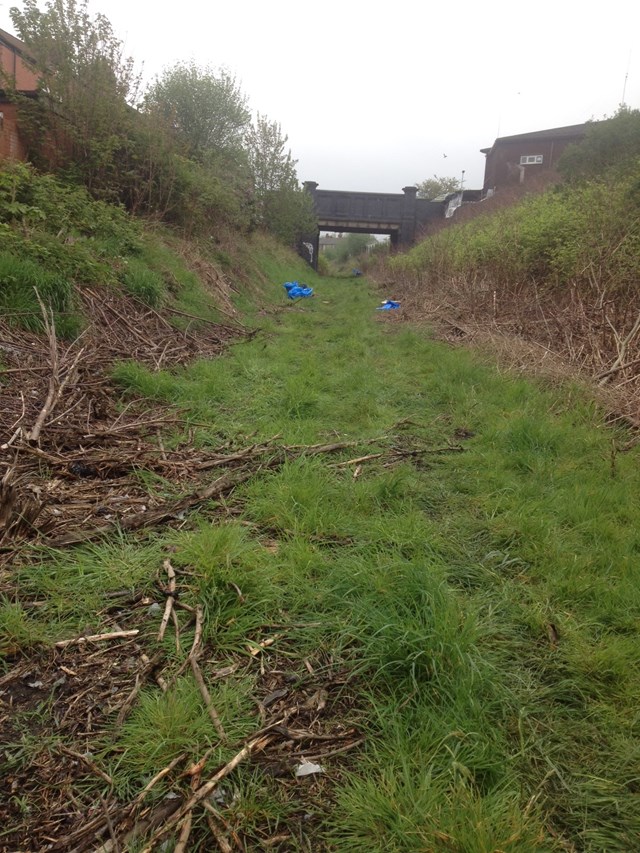 The disused railway line near Deepdale Mill Street, Preston, after the clean up