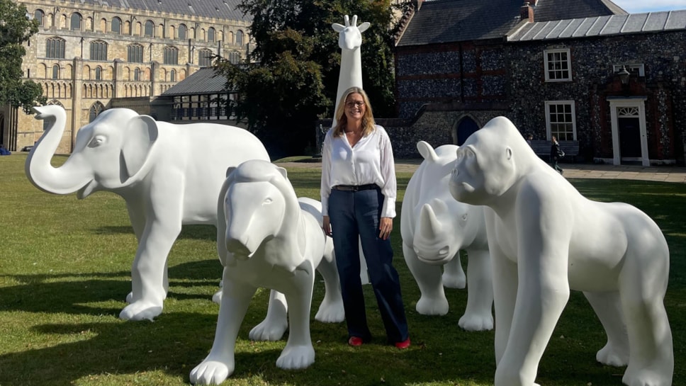 Claire Quinton-Tulloch with sculptures