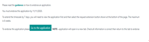 Endorse application