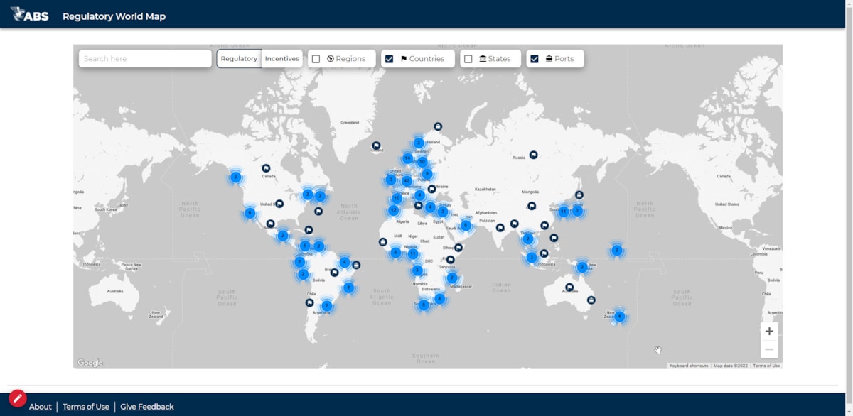 IMAGE ABS Regulatory Affairs App World Map Countries Ports Enabled