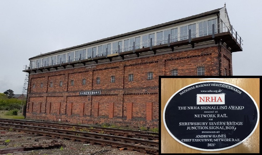 Severn Bridge Junction Signal Box refurbishment scoops 2021 National Railway Heritage Award: shrewsbury signal box award header photo