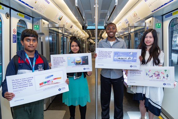 TfL Press Release - Talented young Londoners’ artwork showcased in new TfL Rail trains from Paddington: TfL Rail Heathrow to Paddington Student Poster Designs – Elizabeth line