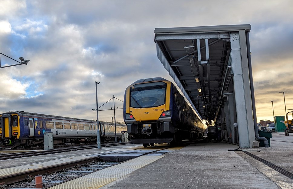 This image shows a train at Barrow sidings (1)