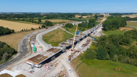 Edgcote Viaduct under construction July 2025