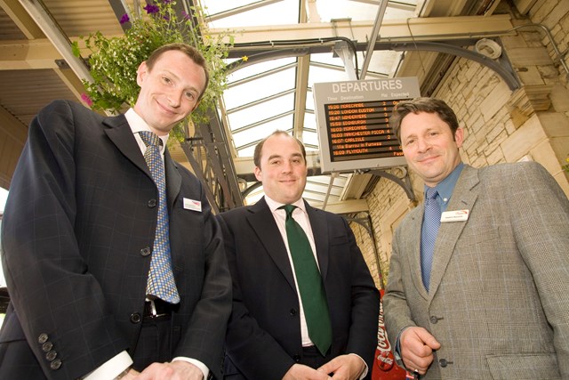 MP UNVEILS NEW STATION EQUIPMENT: Ben Wallace MP unveils the new customer information screens at Lancaster station