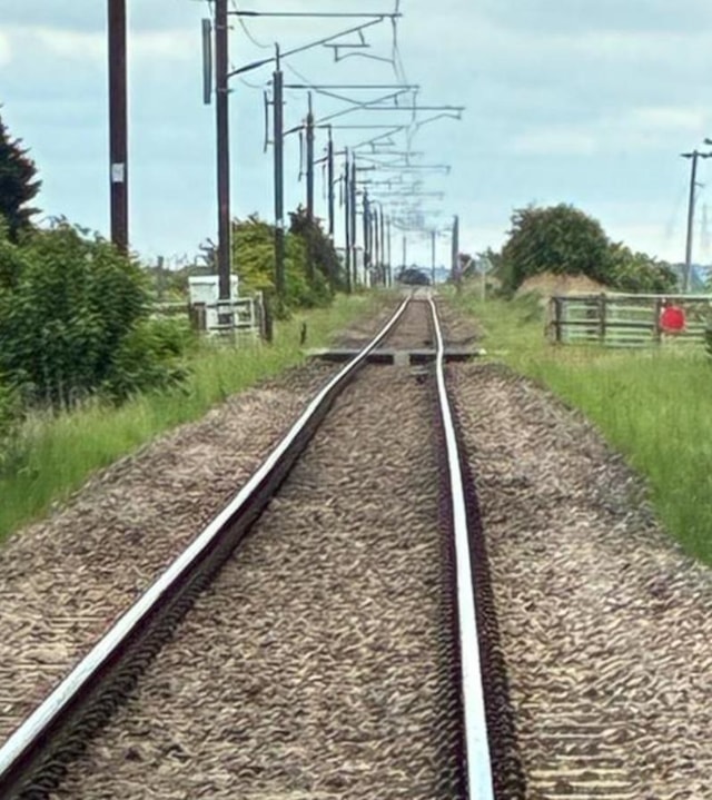 Uneven track on the Fen Line because of peat soil shrinkage underneath – measures are in place to keep services running safely 2