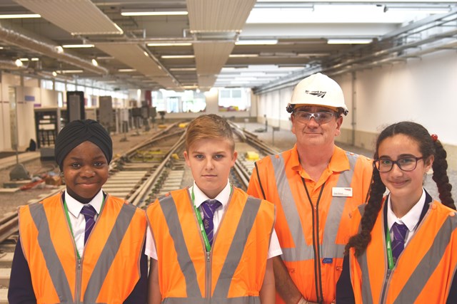Abida, Luis and Zalihe learn how to build a railway from Adam Biscoe, Network Rail's Workforce Development Specialist