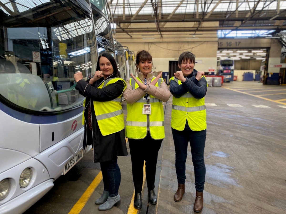 Dee Harrison with colleagues Hansi Jackson and Vicki Anderson