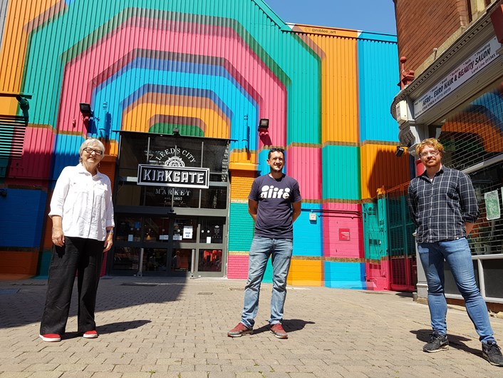 Eye-catching new look for Leeds Kirkgate Market entrance officially unveiled: New York Street Artwork