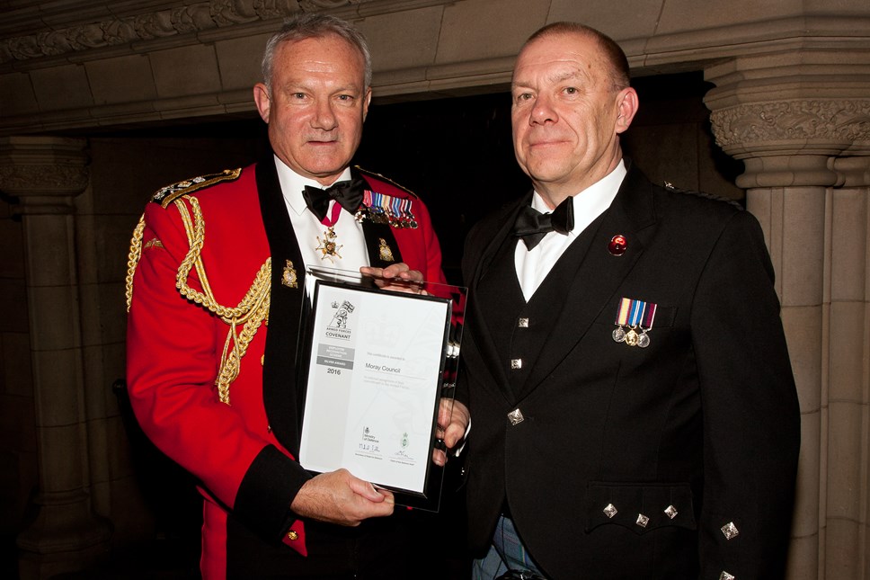 Moray Council gains silver award for armed forces support