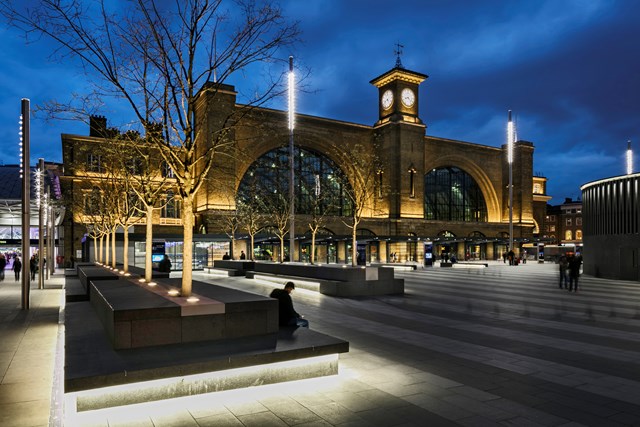 King's Cross railway station - long distance at night