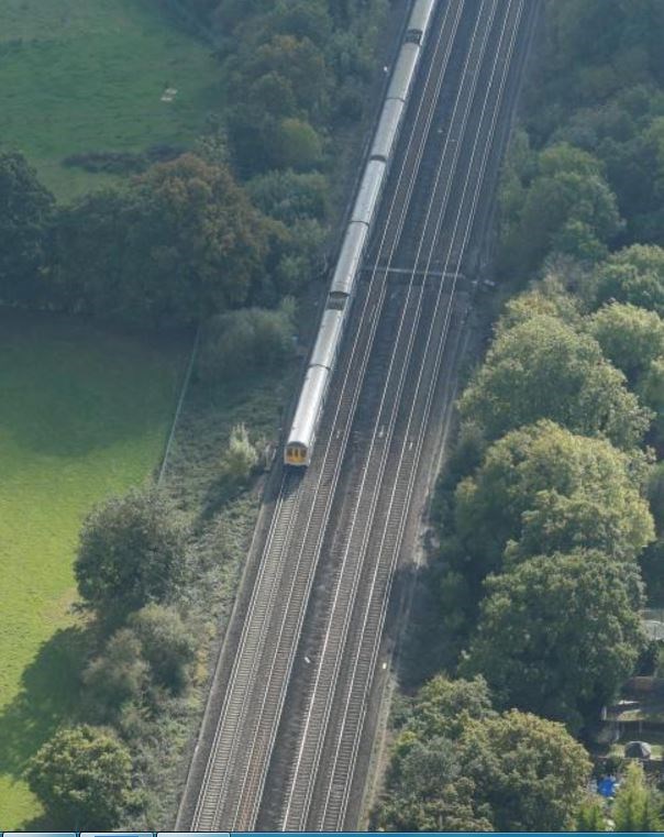 DEAN FARM: Dean Farm crossing pictured in 2016, from the Network Rail helicopter