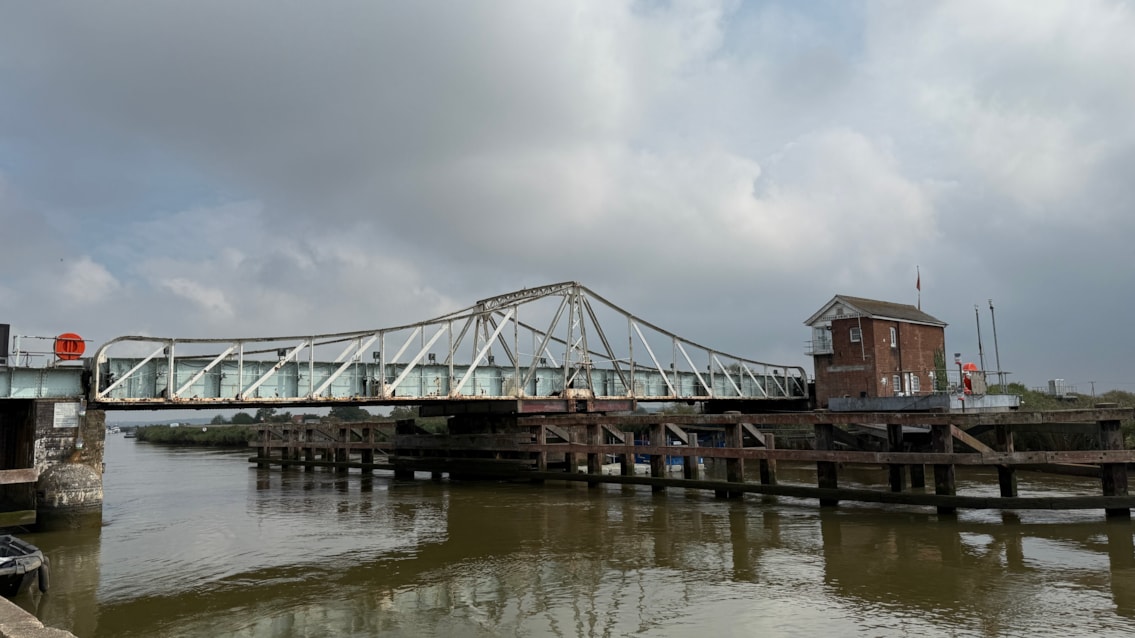Reedham swing bridge in the closed position