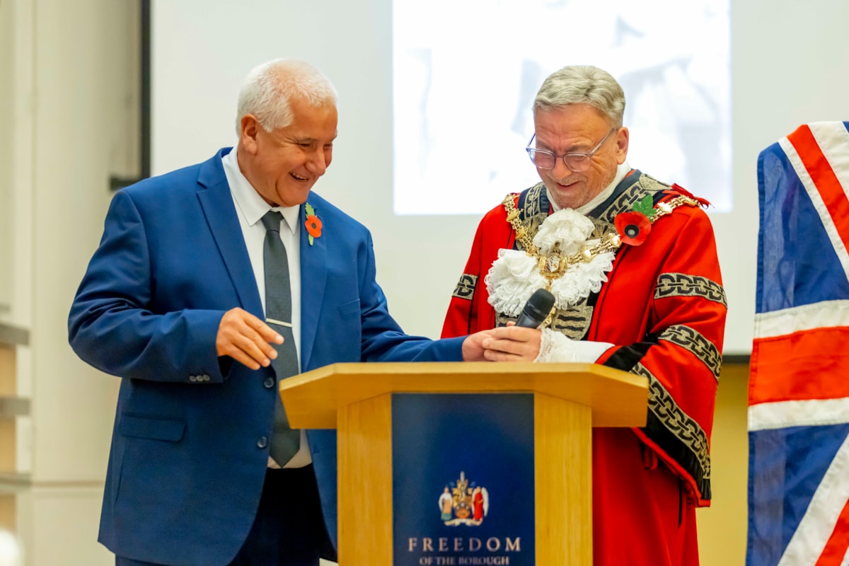 Leader of Dudley Council Patrick Harley and the Mayor of Dudley introuce Joe Bullock (1)