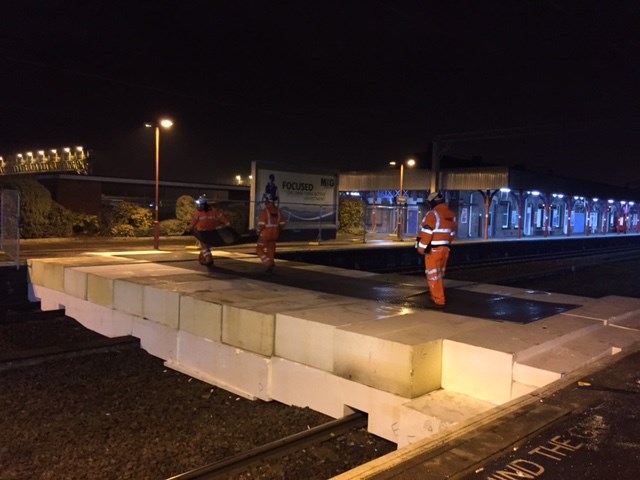 stockport temporary road between tracks