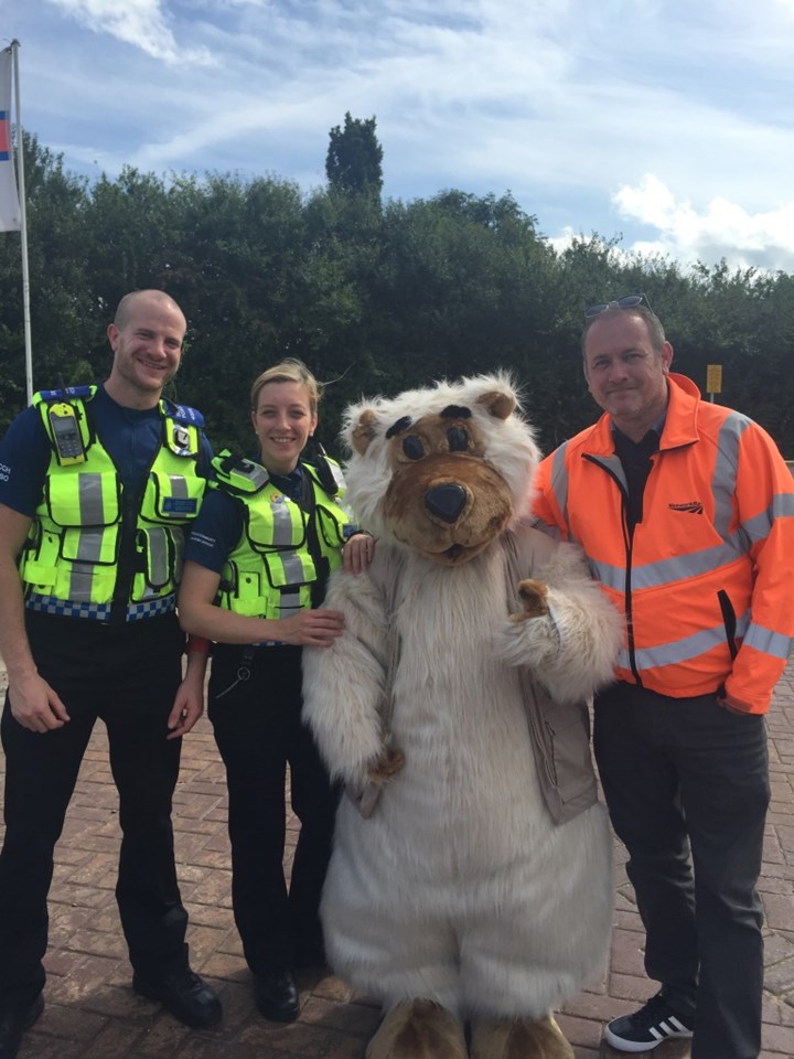 BTP officers Richard Argyle and Charlotte Spear with Stephen Jones, level crossing manager for Network Rail