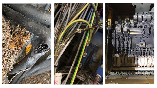 Comp - photos show the damage at Pallion substation: Comp - photos show the damage at Pallion substation
