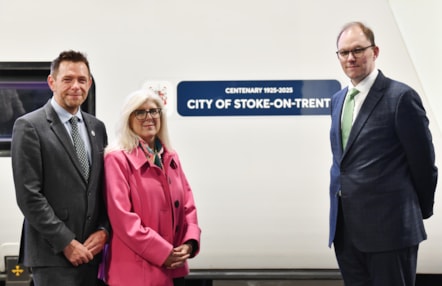 Left to right: David Williams (MP for Stoke-on-Trent North and Kidsgrove), Allison Gardner (MP for Stoke-on-Trent South), and Gareth Snell (MP for Stoke-on-Trent Central) joined Avanti West Coast to celebrate the city's centenary.
