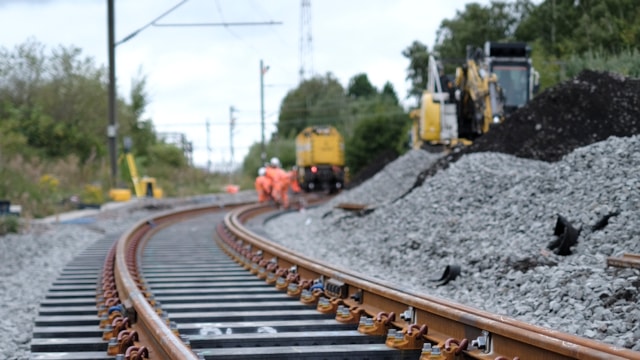 Track work on site in Crewe: Track work on site in Crewe