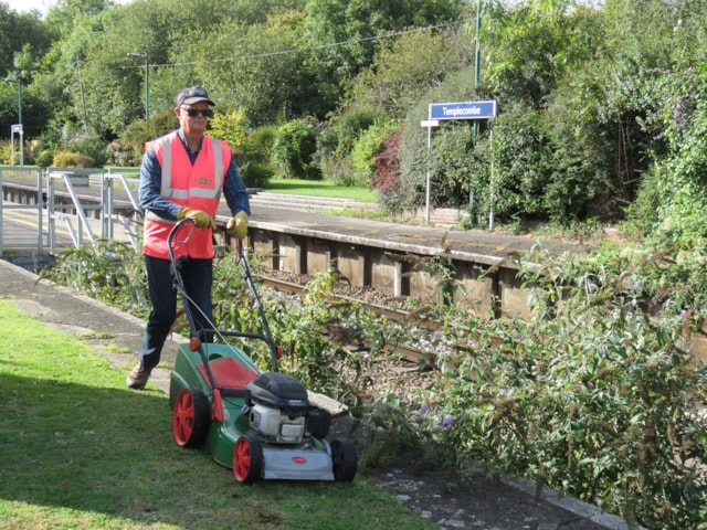 Templecombe: Station adopter working at Templecombe station