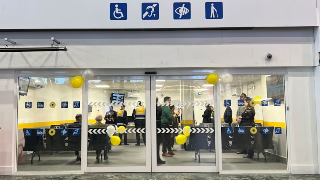 The entrance to the new and improved assisted travel lounge at Euston station: The entrance to the new and improved assisted travel lounge at Euston station