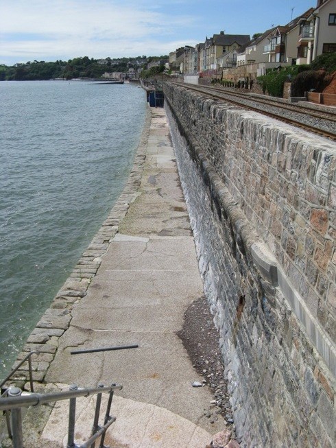 The footpath to be raised in Dawlish: The footpath to be raised in Dawlish