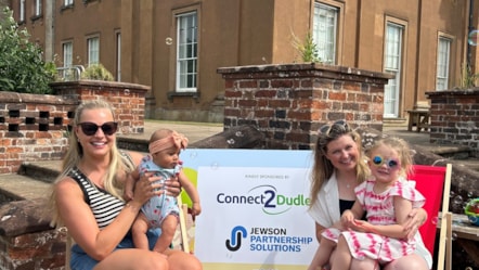 Local mums Ellie and Kristina with with Amelia and Maeve
