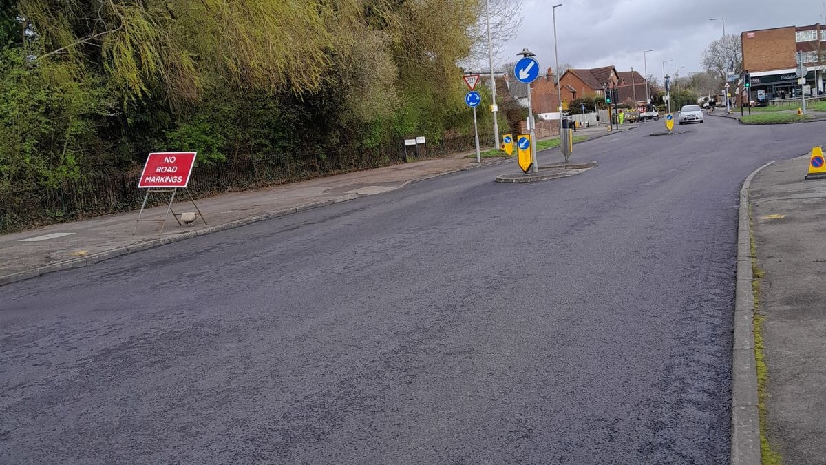 Road resurfacing in Reading