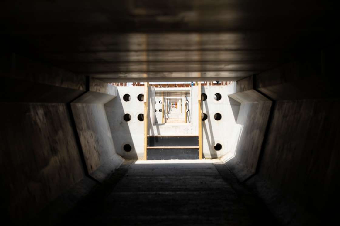 View along the inside of the beams at the Thame Valley Viaduct May 2024