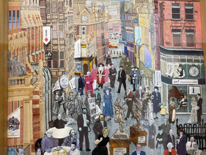 Leeds Tapestry-3: Many people that have put their mark on Leeds are honoured on the tapestry.