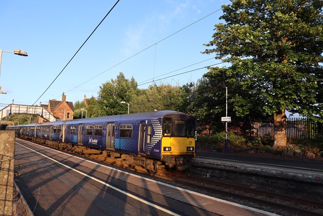 Vegetation clearance planned on West Coast main line between Cambuslang and Uddingston: Train at Uddingston