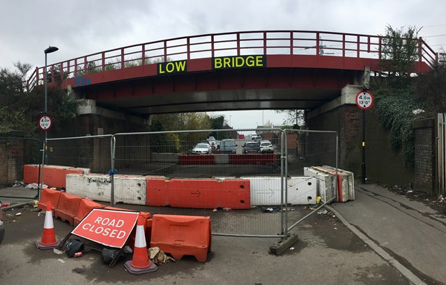 The road closure at Landor Street