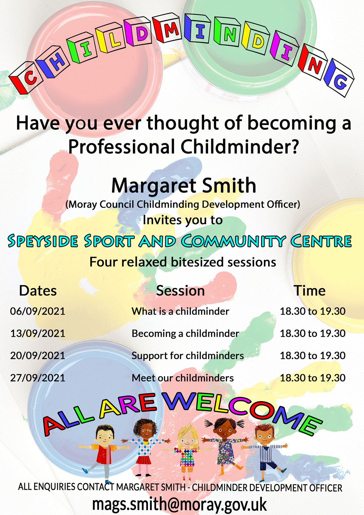 Childminding recruitment event in Speyside