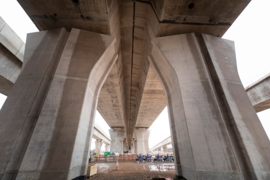 Piers supporting the central section of the Coileshill viaducts Feb 2026