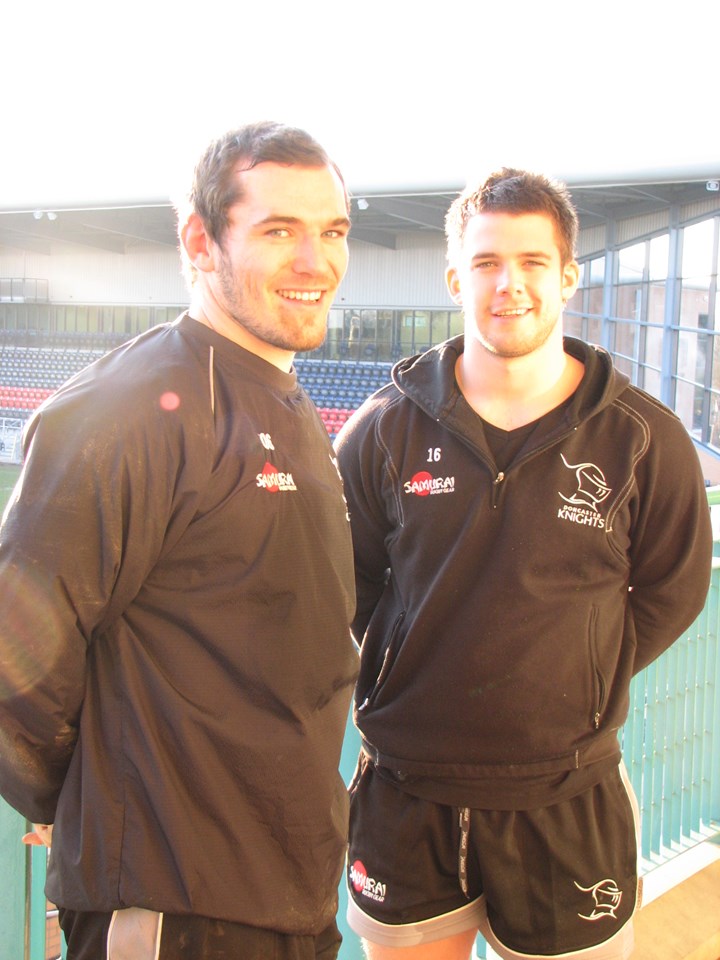 Chris Hughes and Neil Cochrane of Doncaster Knights_002: Players support No Messin'